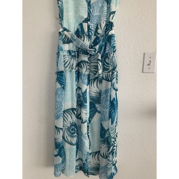 WHBM Sleeveless Nautilus Shirt Dress Women’s Size 2 Midi Button Front Belted - Picture 3 of 9